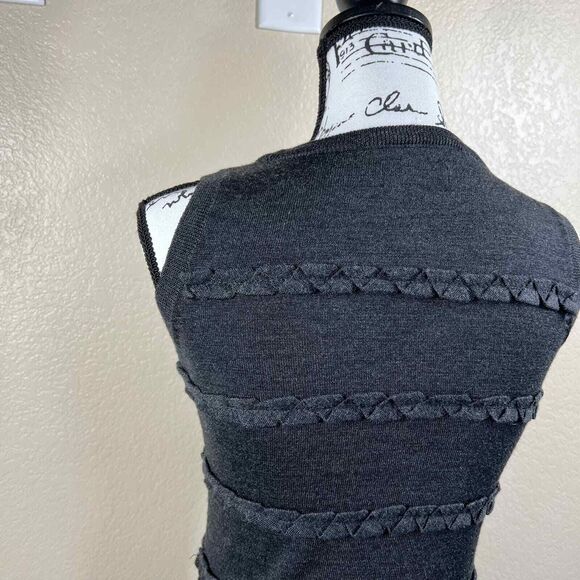 Calvin Klein Charcoal Gray crew wool blend sweater dress with details size XS - Picture 12 of 14